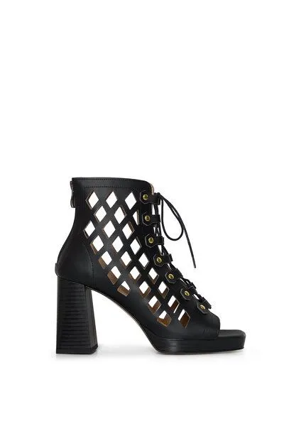 AGAZI AGAZI Dance Your Way – cut-out block heel sandals made from wheat & corn-based leather, Schwarz, – Produktbild 2 von 2