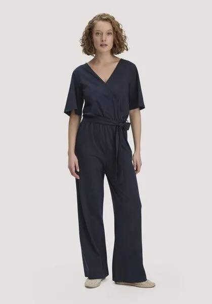 hessnatur hessnatur Jersey Overall Regular in reiner Bio-Baumwolle, Marine, – Produktbild 1 von 4