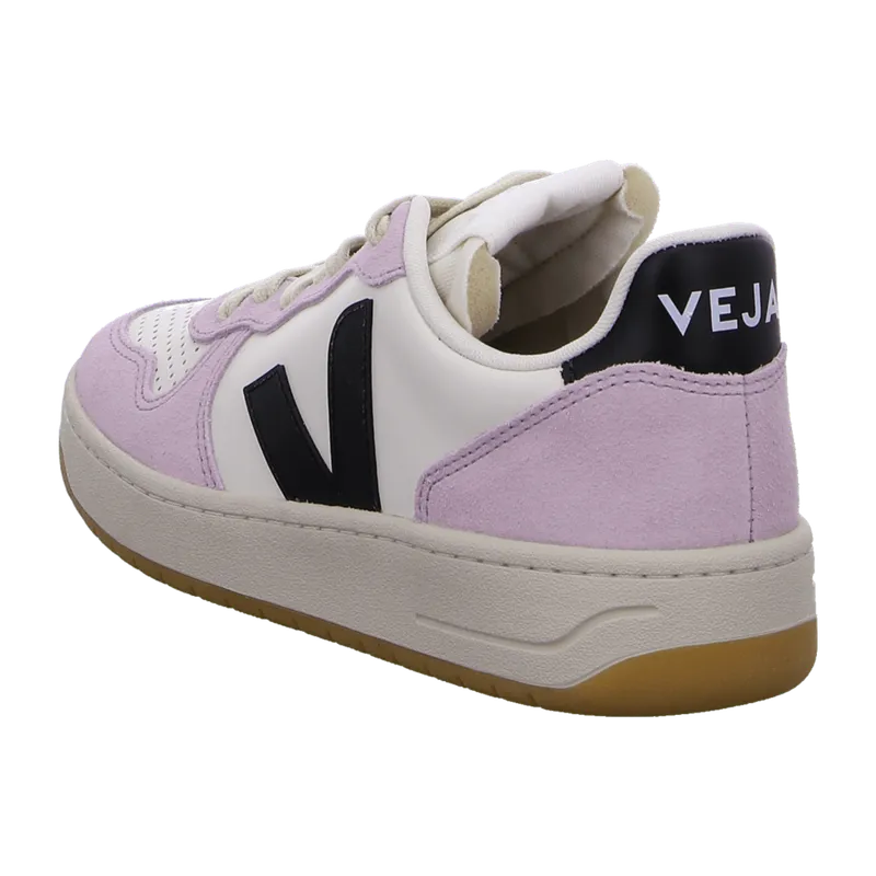 Veja Veja Damen-Sneaker V-10 Prime Leather Pure Black Parme – Produktbild 4 von 8