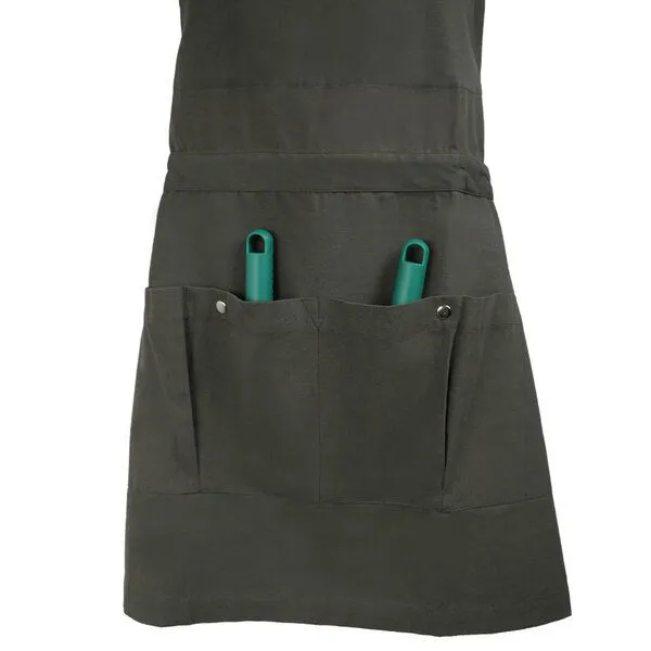 HANDGEDRUCKT HANDGEDRUCKT "Erde" Gartenschürze aus zertifizierter Bio Baumwolle, Dark grey, – Produktbild 3 von 3