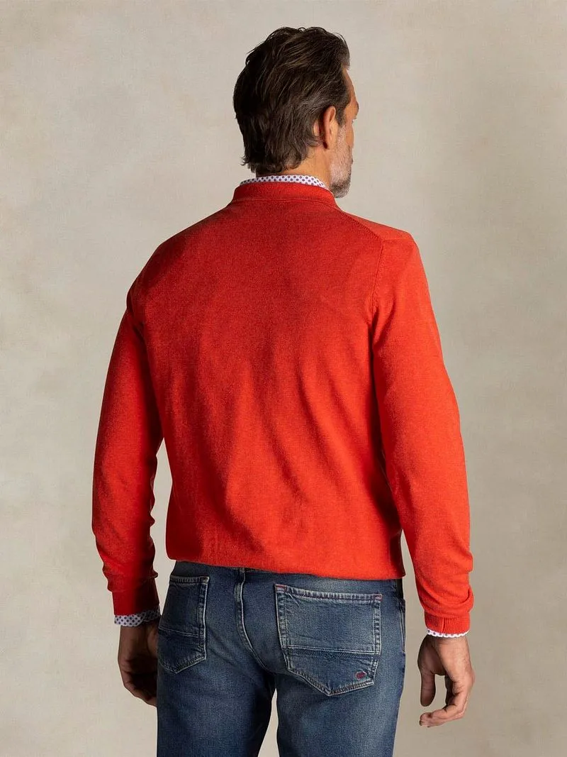 new zealand auckland new zealand auckland NZA Longsleeve Strick Polo Rot, Rot, – Produktbild 3 von 5