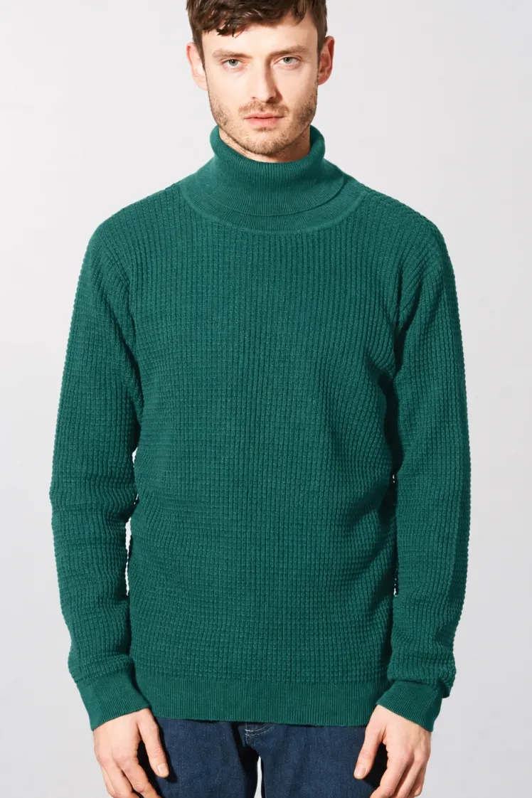 HempAge Hempage Herren vegan Rollkragenpullover Fichtengrün, Grün, – Produktbild 2 von 2