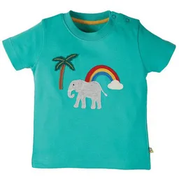 Frugi Frugi T-Shirt Elefant in Pazifik-grün – Produktbild 1 von 1