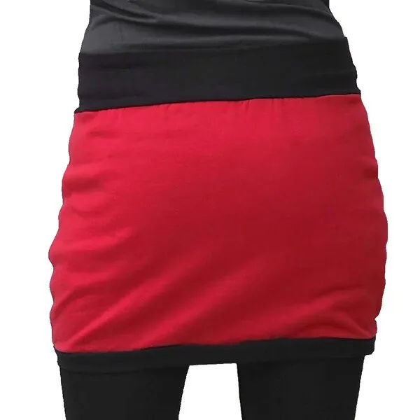 liebewicht Bio Sweatrock Ballonrock liebewicht in 3 Längen nach Wahl, Rot/ schwarz, – Produktbild 2 von 4