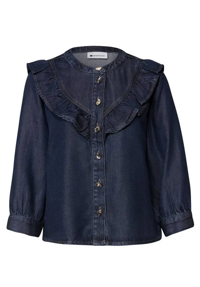 STREET ONE Langarmbluse, Blau, – Produktbild 1 von 5