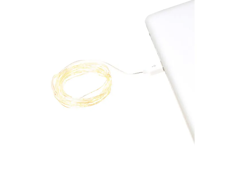 Konstsmide Konstsmide Micro LED-Lichterkette, USB-Anschluss, 50 Dioden bernsteinfarben – Produktbild 1 von 1