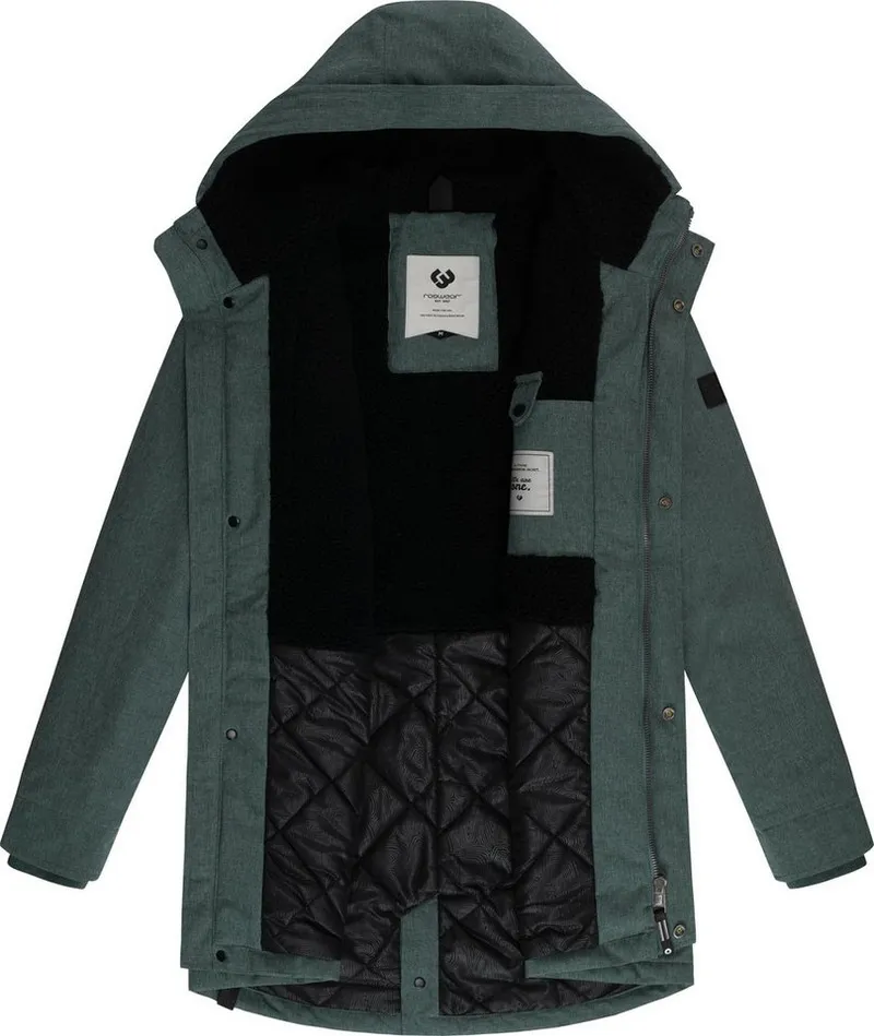 ragwear ragwear Kurzmantel Mr Smithem YOUMODO wasserdichte lange Herren Winterjacke mit Kapuze, Grün, – Produktbild 1 von 4