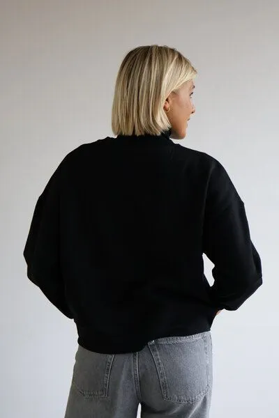 Kultgut Kultgut Goodness Sweater 100% Bio-Baumwolle - Ein schöner Allrounder im Boxistyle, Schwarz, – Produktbild 3 von 4