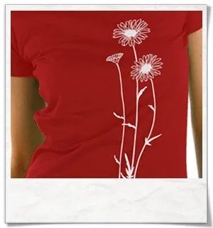 Picopoc Picopoc Blumen T-Shirt, Rot, – Produktbild 3 von 4