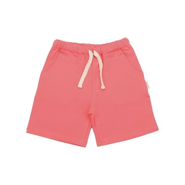 Walkiddy Walkiddy Kinder Shorts GOTS-Bio-Baumwolle Sun Kissed Pink, elastischer Bund mit Kordelzug, leichte Sommerhose, Blau, – Produktbild 1 von 2