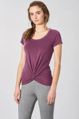 HempAge Hempage Damen vegan T-Shirt Mit Yoga Knoten Detail Lila – Produktbild 1 von 1
