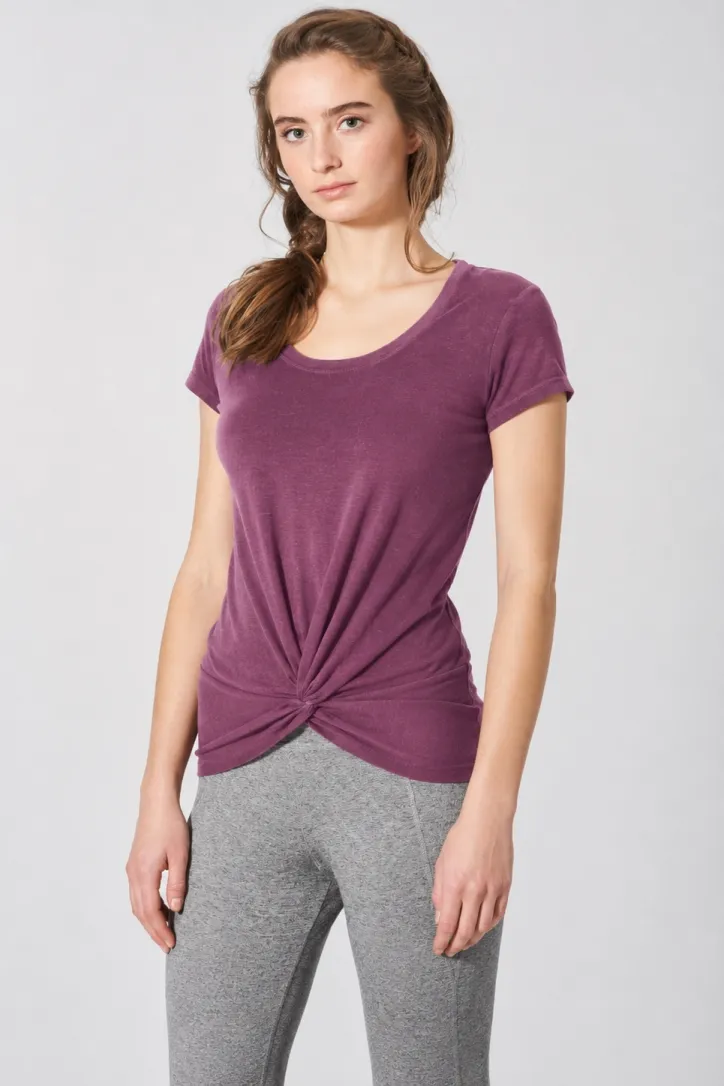 HempAge Hempage Damen vegan T-Shirt Mit Yoga Knoten Detail Lila, Violett, – Produktbild 1 von 2
