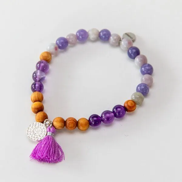 Divasya Divasya Mala Armband "Happy Yogini", Lila, – Produktbild 3 von 4