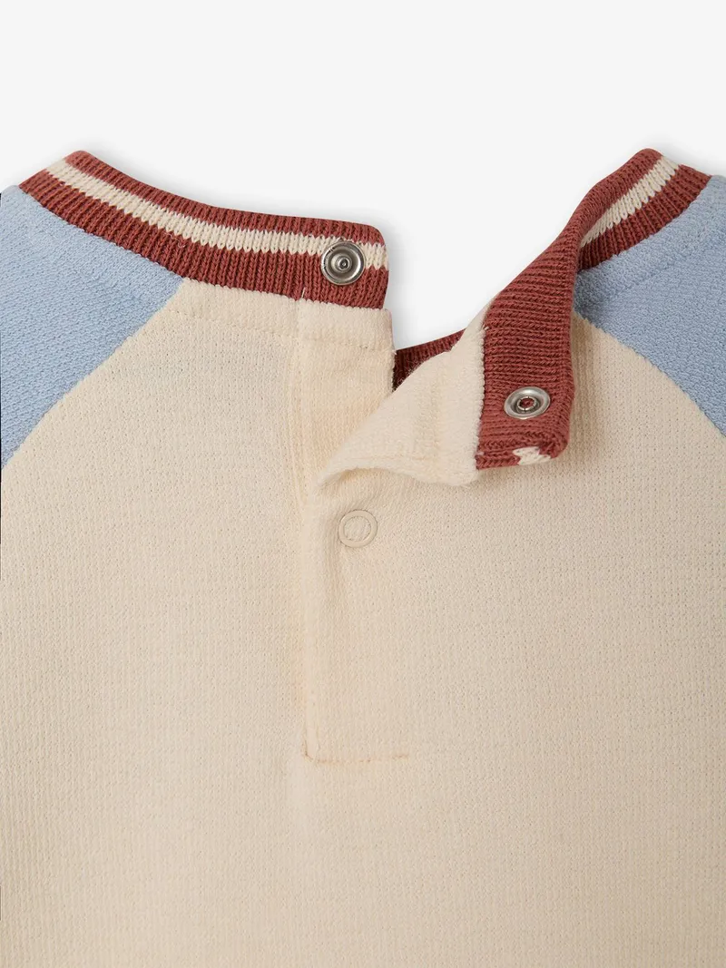 Vertbaudet Baby Shirt mit Brusttasche und Druckknöpfen am Rücken, Graublau, – Produktbild 3 von 4