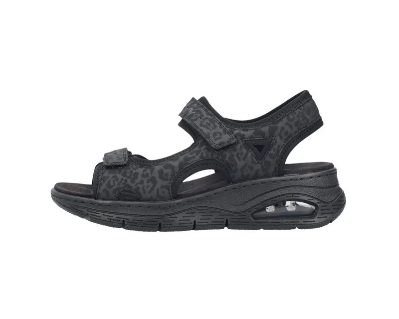 Rieker Rieker 67666 schwarz/grau Damen Sandale, Schwarz, – Produktbild 2 von 5