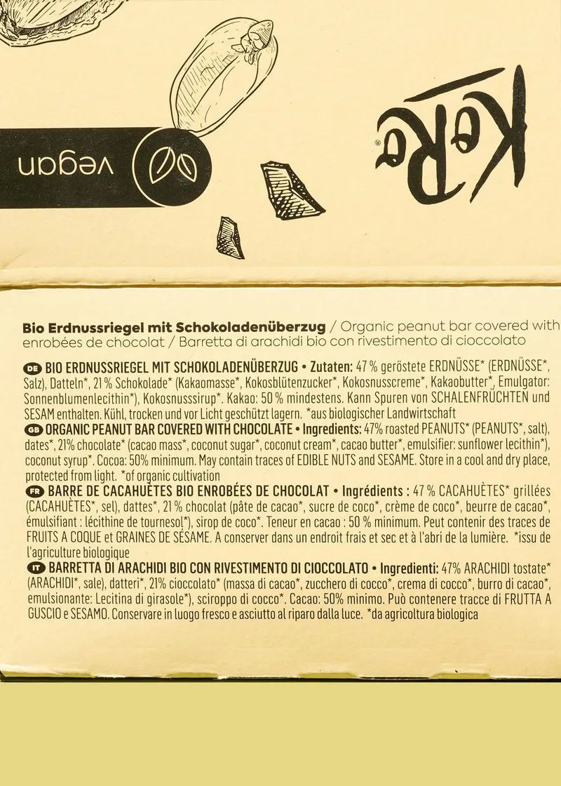 KoRo Bio Erdnussriegel mit Schokolade 12 x 50 g – Produktbild 3 von 5