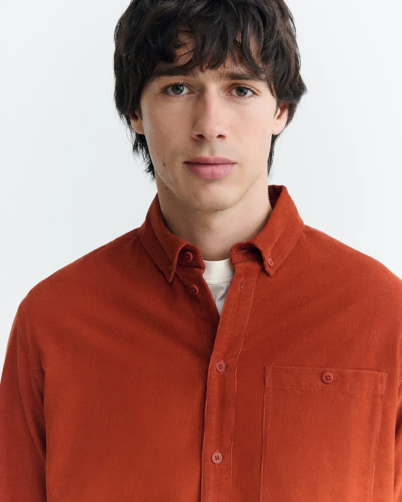 thinking mu Thinking MU Herren vegan Hemd Anto Mikrocord Orange, Orange, – Produktbild 1 von 2