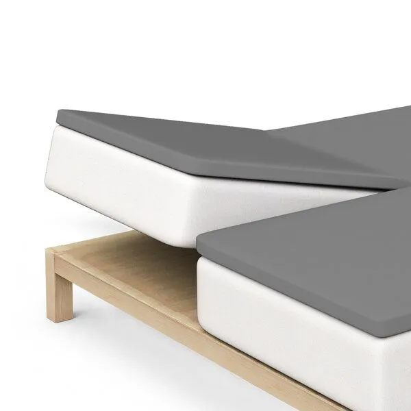 Schlafgut Schlafgut Spannbettlaken Pure für Split Topper Matratzen - 95% Biobaumwolle, 5% Elasthan, Grey mid, – Produktbild 1 von 2