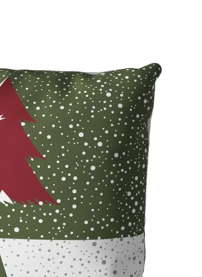 OTTO home Bettwäsche Nicholas, Linon, 2 teilig, Weihnachtsbettwäsche, Winter, in 3 Qualitäten verfügbar, Grün, – Produktbild 8 von 8