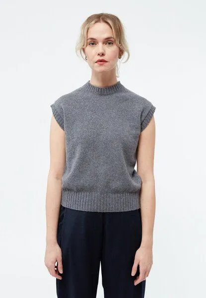 Givn Berlin Givn Berlin Pullunder GBLENI aus recycelter Wolle, Mid grey, – Produktbild 1 von 4