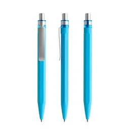 prodir prodir QS50 Soft Touch PRS Push Kugelschreiber, Cyan Blue-Silver satin finish, Silber / hellblau, – Produktbild 1 von 1