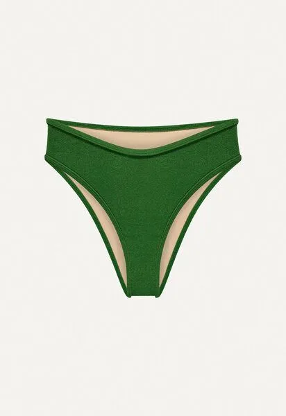 Oy Oy Bikini Hose „Calima“ aus Frottee-Stoff, Dunkelgrün, – Produktbild 2 von 3