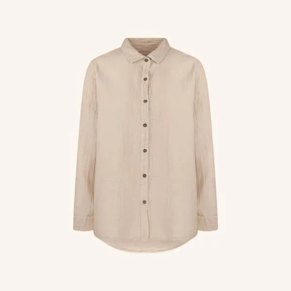 NORDLICHT NORDLICHT Damen Musselin Bluse aus 100% Bio-Baumwolle FENJA, Natur, – Produktbild 2 von 4