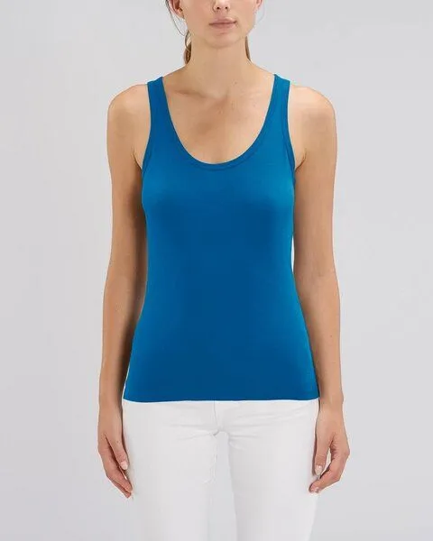 YTWOO YTWOO Damen Top aus Bio Baumwolle, nachhaltig & fair, viele Farben, Royalblau, – Produktbild 1 von 4