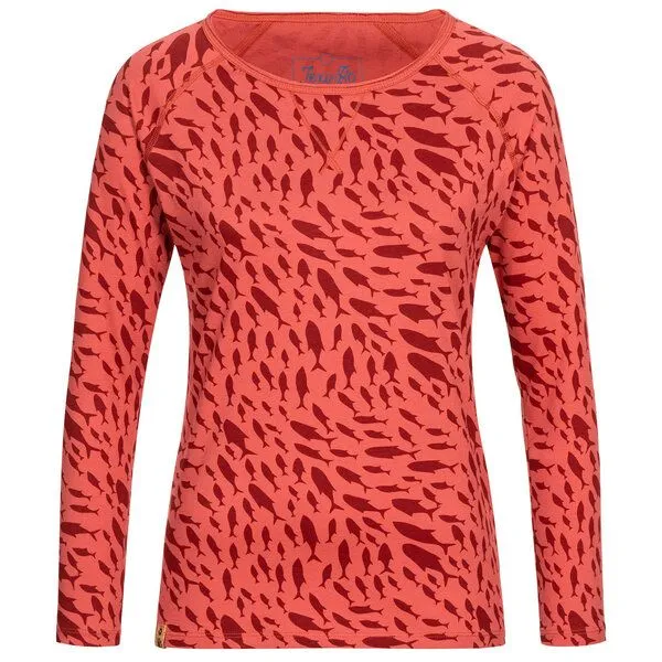 Lexi&Bö Lexi&Bö School of fish Damen Langarmshirt, Baked apple (rot), – Produktbild 1 von 1
