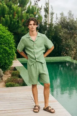 AmourLinen AmourLinen Leinen loungewear shorts set ASPEN – Produktbild 1 von 1
