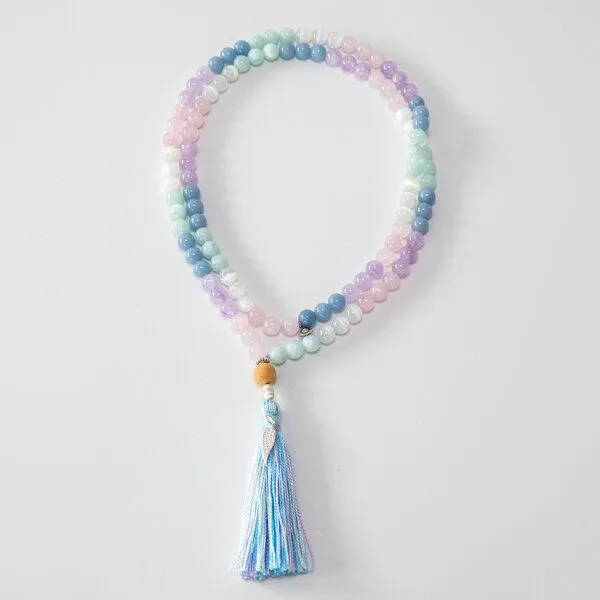 Divasya Divasya Mala-Kette "Schutzengel" aus Angelit, Amethyst, Rosenquarz & Selenit – Produktbild 2 von 4