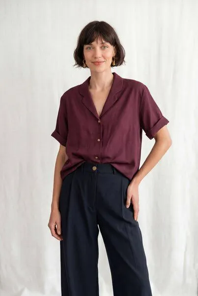 Jyoti - Fair Works Jyoti - Fair Works Modal Bluse Avaani, Traube, – Produktbild 1 von 3