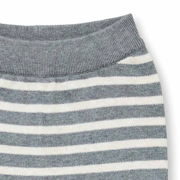 Sense Organics Sense Organics Baby Strickleggings, Modell PABLO, Anthrazit-creme melange geringelt, – Produktbild 2 von 3