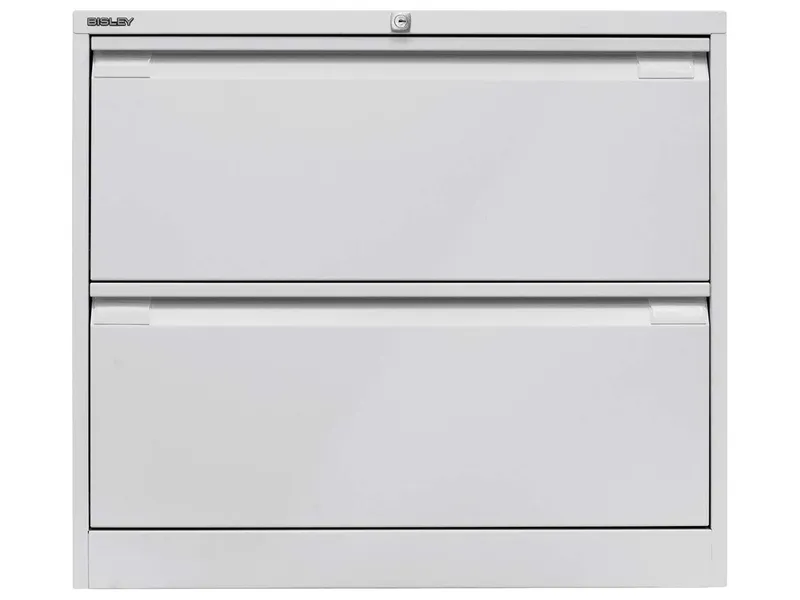 Bisley Bisley Registraturschrank doppelbahnig, zwei Schübe RAL 845 – Produktbild 1 von 1