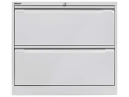 Bisley Bisley Registraturschrank doppelbahnig, zwei Schübe RAL 845 – Produktbild 1 von 1