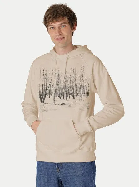 Peaces.bio - handbedruckte Biomode Peaces.bio - handbedruckte Biomode Hoodie Woodland Herren, Sand, – Produktbild 2 von 2