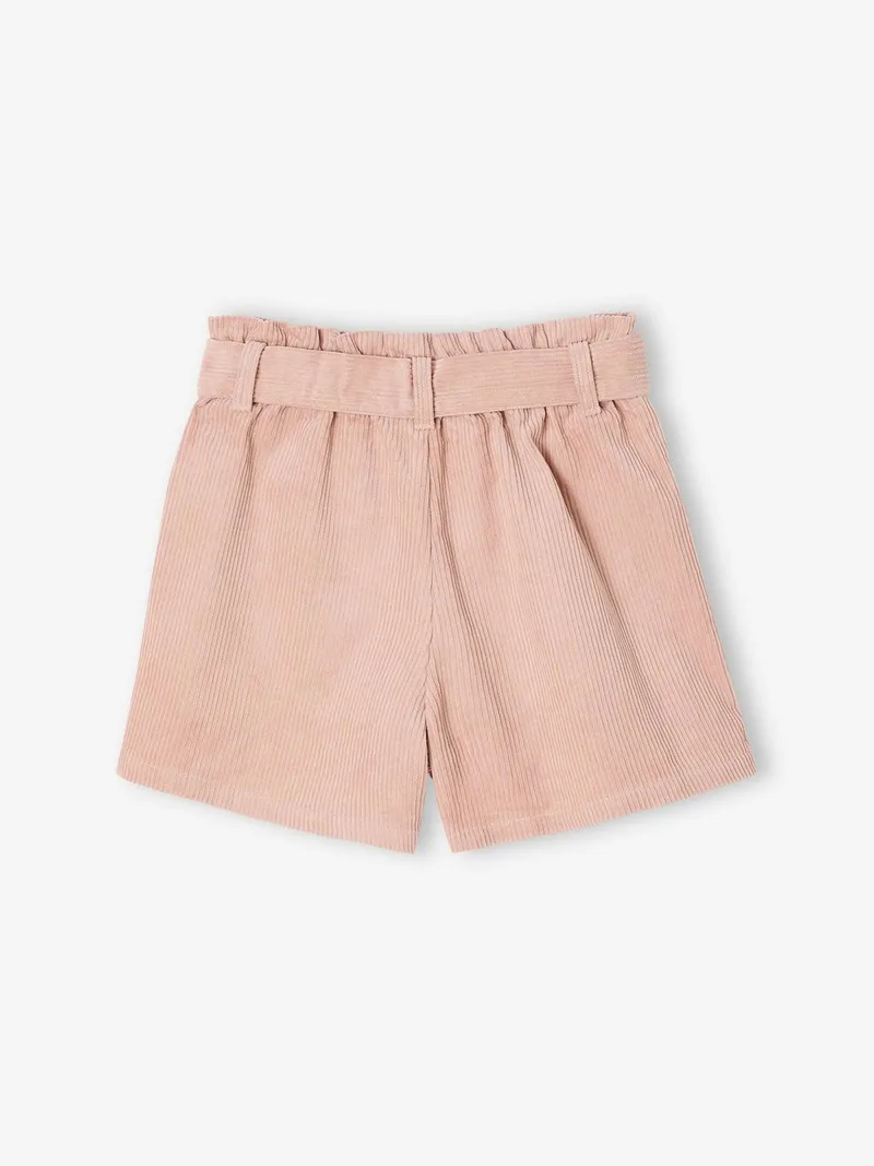 Vertbaudet Mädchen Shorts aus Samt im Paperbag-Stil pudrig, Pudrig rosa, – Produktbild 3 von 4