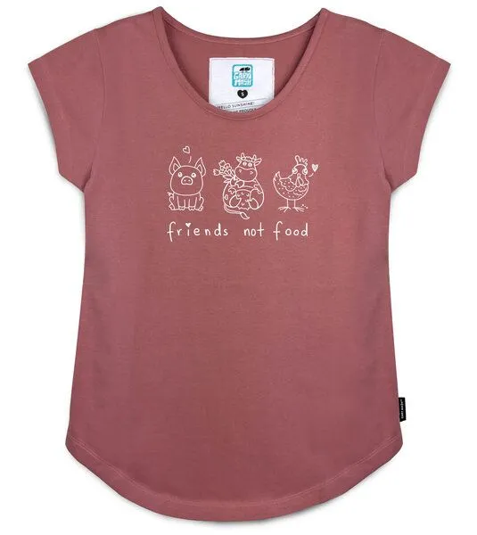 Gary Mash GARY MASH Shirt Asheville Friends not Food aus Bio-Baumwolle, Altrosa (rosa), – Produktbild 2 von 3