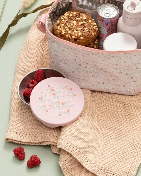 Fresk Snackbox-Set für Kinder – 2 Edelstahldosen mit Silikondeckel, Garden flowers, – Produktbild 2 von 3
