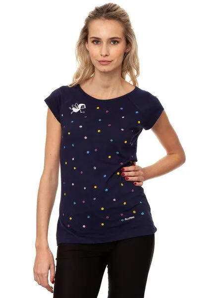 FellHerz FellHerz Damen T-Shirt Konfettimädchen Bio Fair, Midnight (dunkelblau), – Produktbild 3 von 4