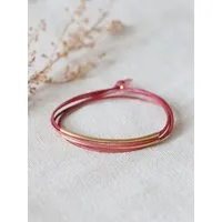 pikfine pikfine Tube Armband “Tingval” // vergoldet, Erdbeere, – Produktbild 1 von 1