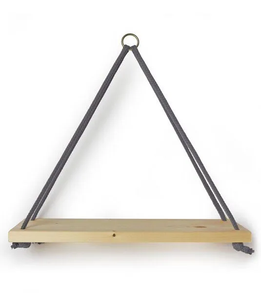 Gary Mash GARY MASH Wandregal Triangle mit Baumwollkordel, Grau, – Produktbild 1 von 3