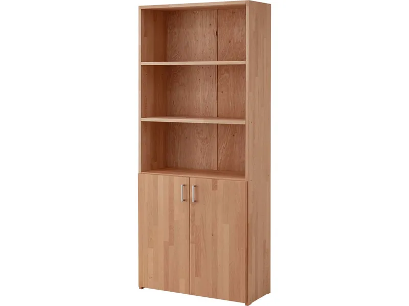 TPT Regalschrank "buxing solid" mit 2 kurzen Türen B 80 x T 33 x H 185,5 cm, gl. Front, Buche – Produktbild 1 von 1