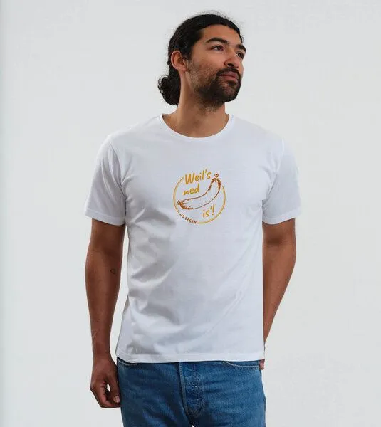 Gary Mash GARY MASH T-Shirt Weil's ned wurscht is'! aus Biobaumwolle, Weiß, – Produktbild 3 von 4