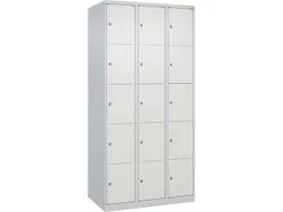C+P C+P Schließfachschrank Classic PLUS, 15 Fächer, 1850x900x500mm, Lichtgrau/Verkehrsweiß – Produktbild 1 von 1