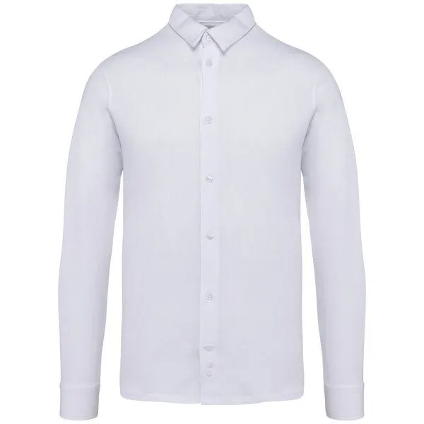 Greenspired Greenspired Umweltfreundliches Herrenhemd aus Jersey 155g/m² / 100 % Biobaumwolle S-3XL, Weiss, – Produktbild 1 von 1