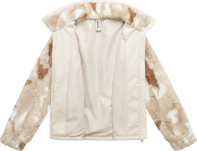 ragwear ragwear Fellimitatjacke Nordicka Y Ultraleichte Plüschjacke mit Stehkragen, winddicht, Braun, – Produktbild 1 von 5