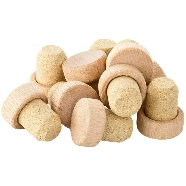 Kork-Deko Kork-Deko Griffkorken mit Holzgriff 19,5mm | Holzgriffkorken | Presskork | Für Gin, Spirituosen, Öle und Saft | Griffgröße 29 x 12 mm | 100er-Pack – Produktbild 4 von 4