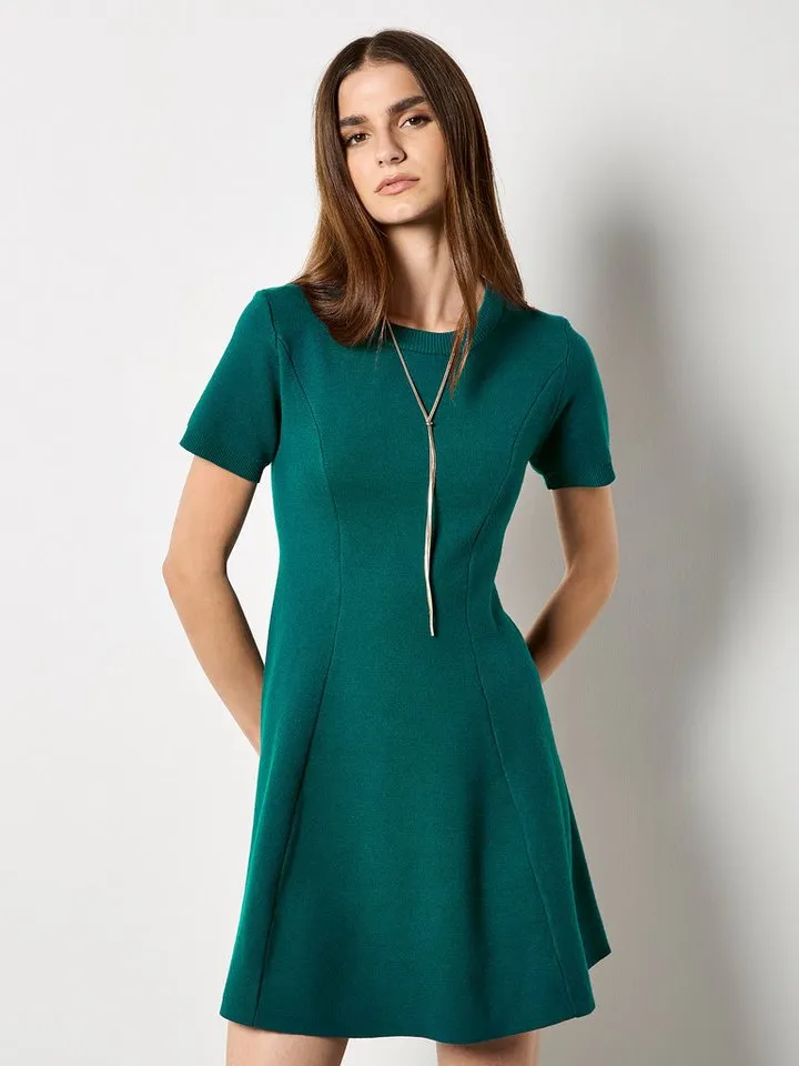 Apricot Apricot Strickkleid Minikleid im Skaterstyle, Blau|grün, – Produktbild 2 von 4