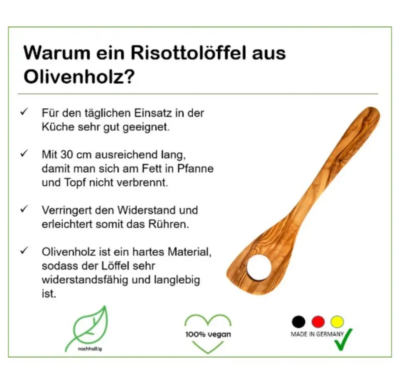Olivenholz erleben Olivenholz erleben Risottolöffel (30 cm) aus Olivenholz – Produktbild 6 von 8